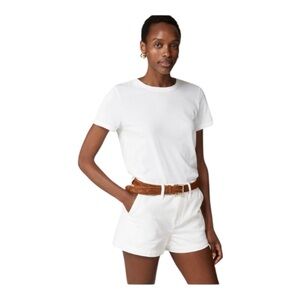 J. Crew White Vintage Jersey Classic White Cotton Short Sleeve‎ Tee XXS BY359